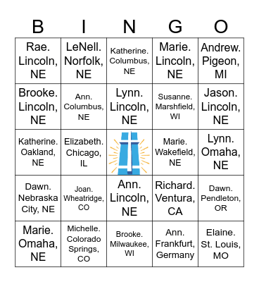 Get to know your teammates Bingo Card