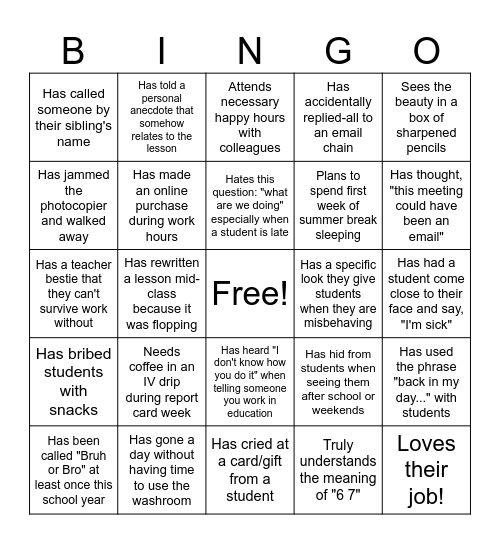 Bulldog Bingo Card