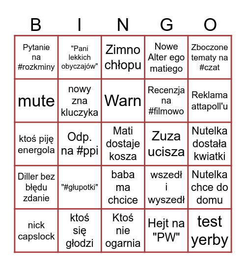 24.04 piątkowy miodzik Bingo Card
