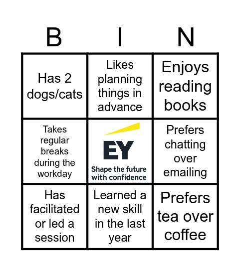 Find someone who... Bingo Card