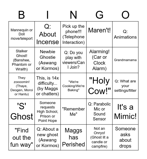 Maggstor Stream Bingo Card 2.0 Bingo Card
