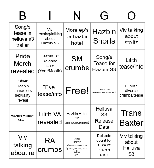 Expo Bingo Card