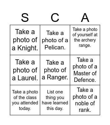 Newcomer Photo Bingo Quest! Bingo Card