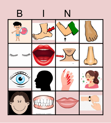 BODY PARTS Bingo Card