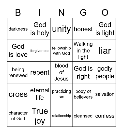 Pastor Bingo Card