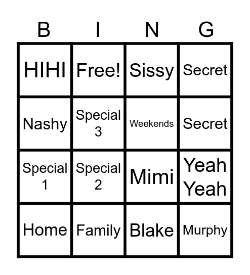 I don't know Bingo Card