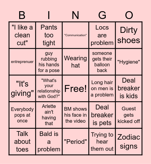 Pop the Balloon BINGO! Bingo Card