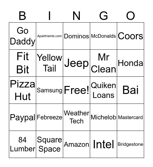 LAVISTA KENO Bingo Card