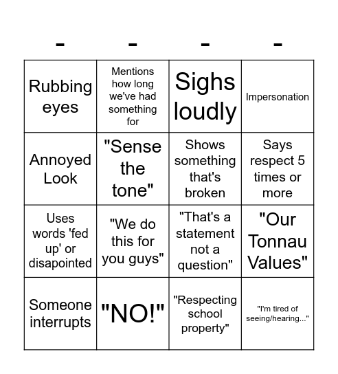 Serious Chat Bingo Card