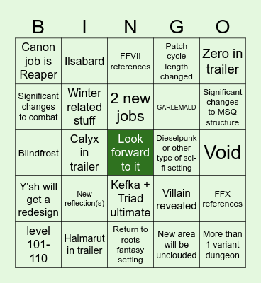 Fanfest 1 predictions Bingo Card
