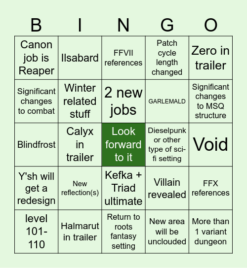 Fanfest 1 predictions Bingo Card