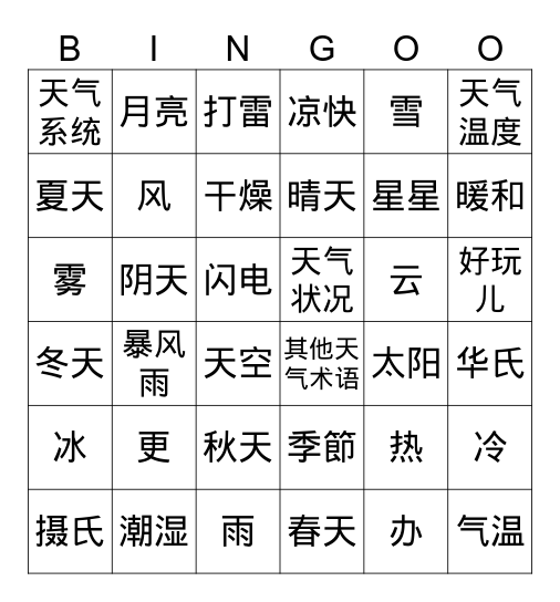 高薇恩 Bingo Card