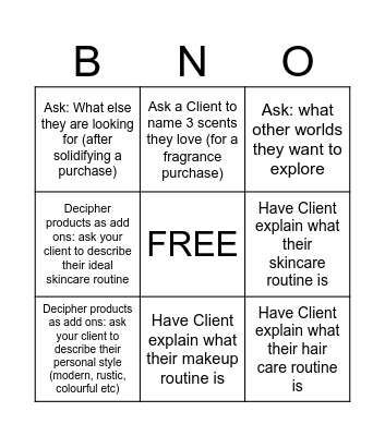 OPEN ENDED Qs Bingo Card