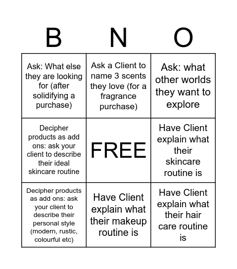 OPEN ENDED Qs Bingo Card