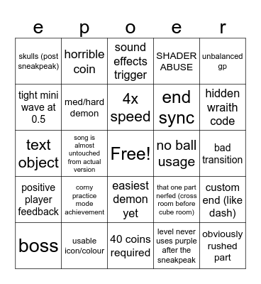 EXPLORERS sheet Bingo Card