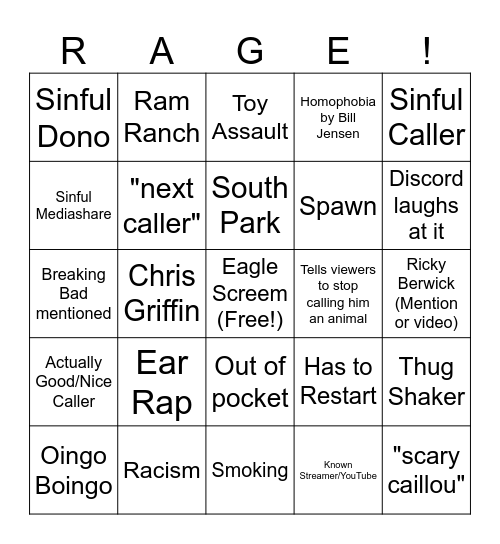 BILL JENSEN Bingo Card