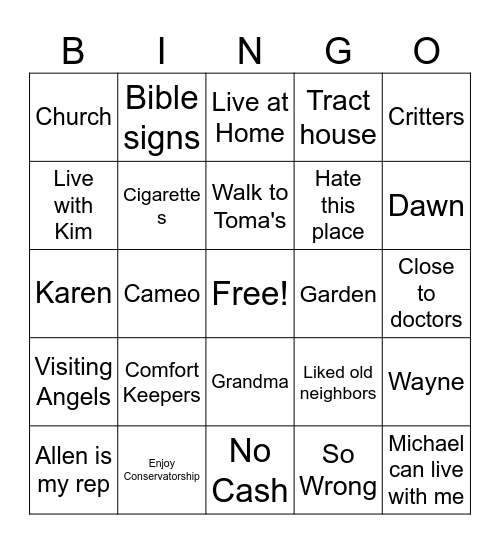 SHERRYLOU BINGO Card