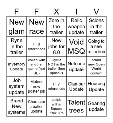 Fanfest Bingo time Bingo Card
