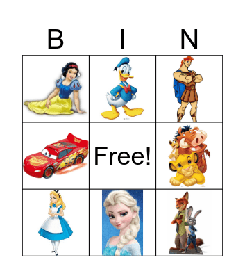 Bingo Disney Bingo Card