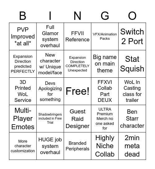2026 NA Fanfest Bingo Card