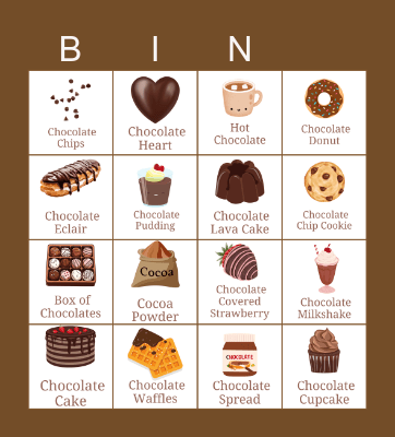 Chocolate Bingo Card