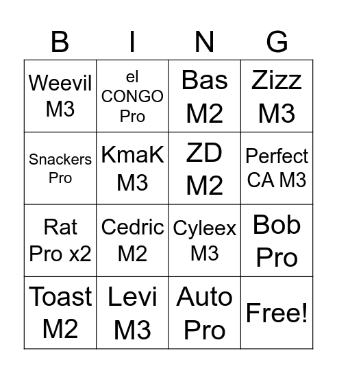 💀 Bingo Card