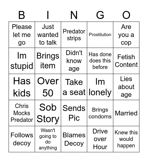TCAP Bingo Card