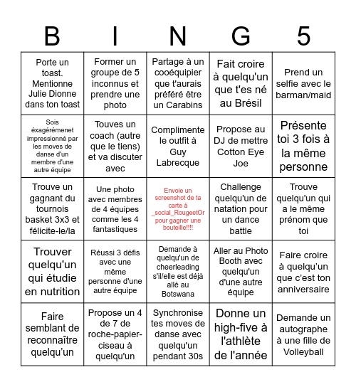 After-Gala Rouge et OR Bingo Card