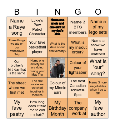ANNIVERSARY BINGO Card