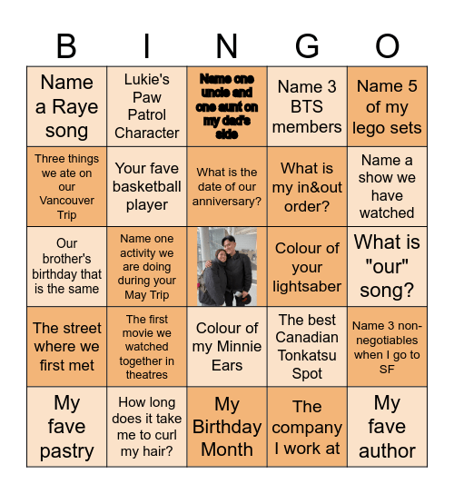 ANNIVERSARY BINGO Card