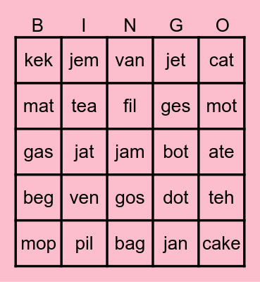 PERKATAAN KVK Bingo Card