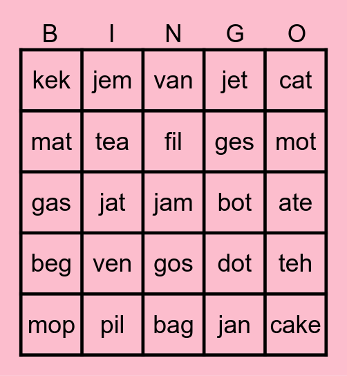 PERKATAAN KVK Bingo Card