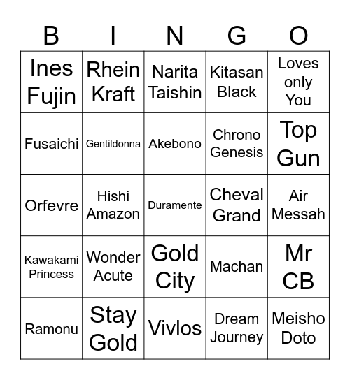UMA Bingo Card