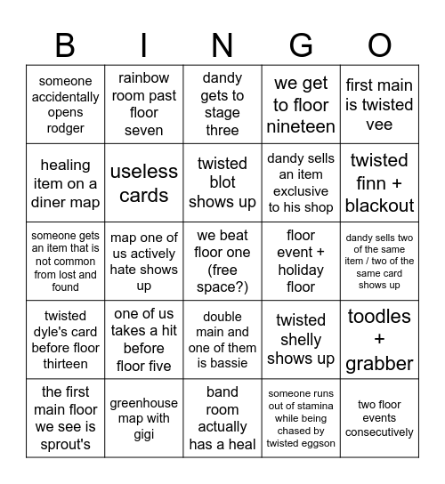 me bingo me me Bingo Card