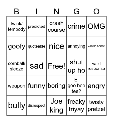 Russian Roulette bingo Card