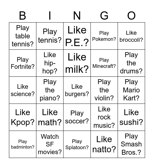 Do you... Bingo Card