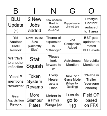 Fanfest 2026 Bingo Card