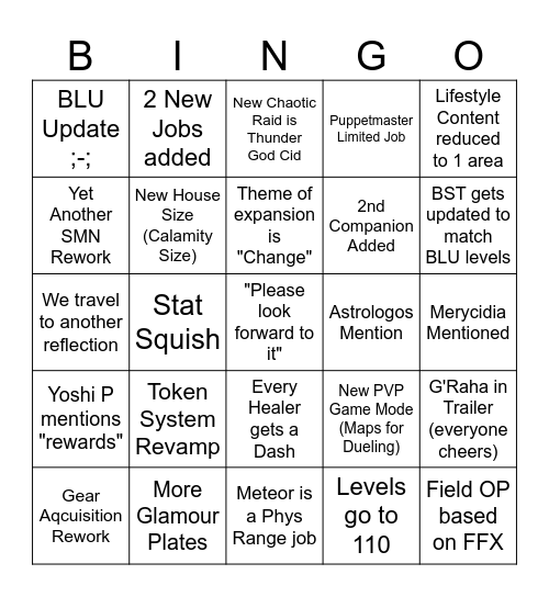 Fanfest 2026 Bingo Card
