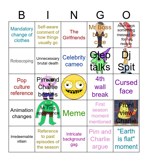 LAST 2 SMILING FRIENDS EPS Bingo Card