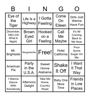 Sing with Me Bingo Card