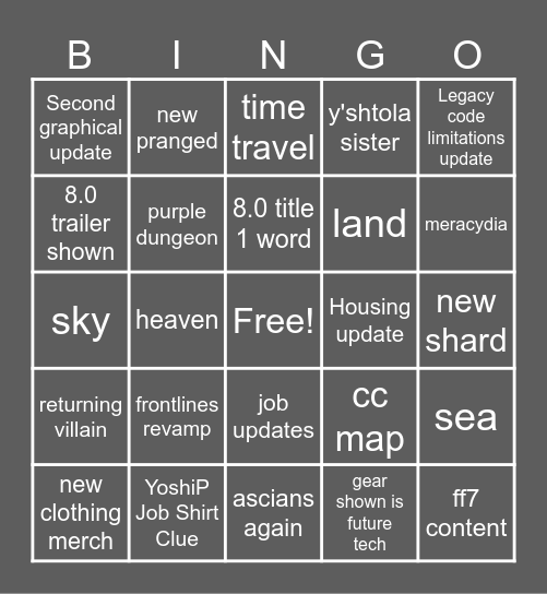 NA Fanfest Keynote Bingo Card