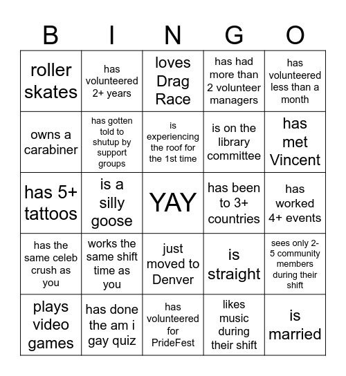 Find Someone Who Bingo Card