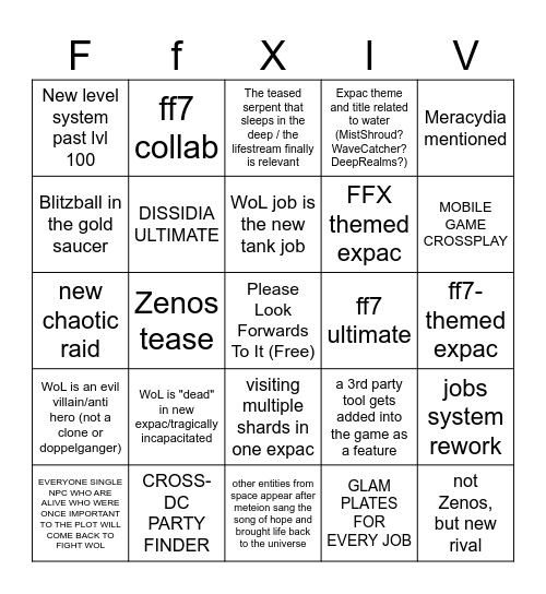 FFXIV Fan Fest 2026 Bingo Card
