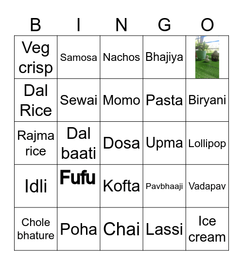 Favourite food Bingo Card