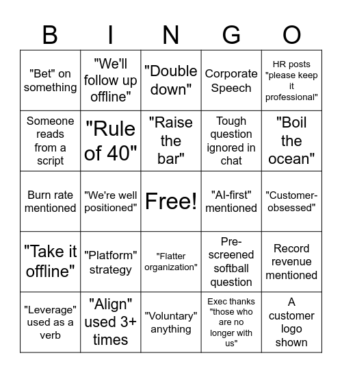Visma All-Hands Bingo Card