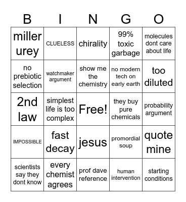 James Tour bingo Card
