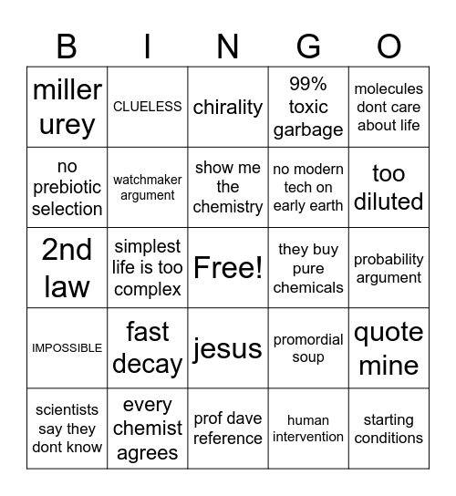 James Tour bingo Card