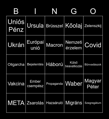 Toroczkai Laci Bingo Card
