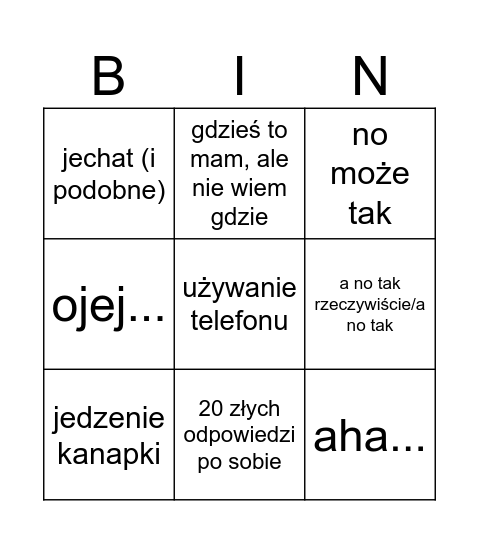 kate little fish Bingo Card