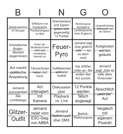 ROXX ESC Bingo Card